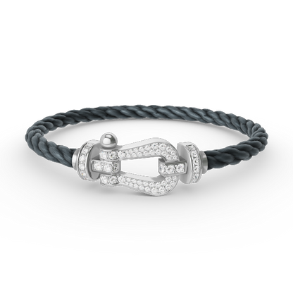 [Eterna Jewels]FORCE LARGE HORSESHOE FULL DIAMOND BRACELET SILVER